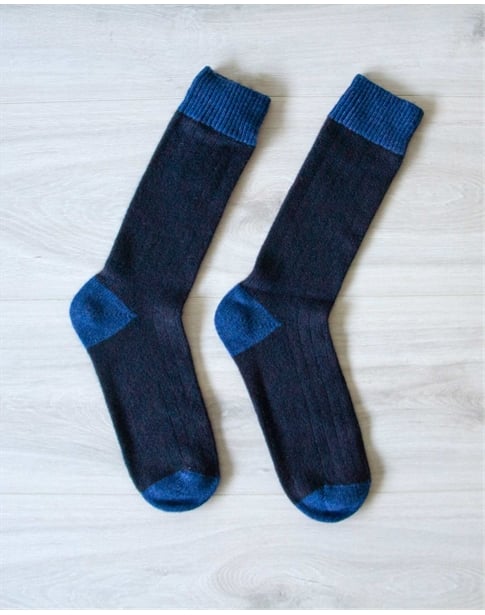 Mens Cashmere Colour Blocked Socks