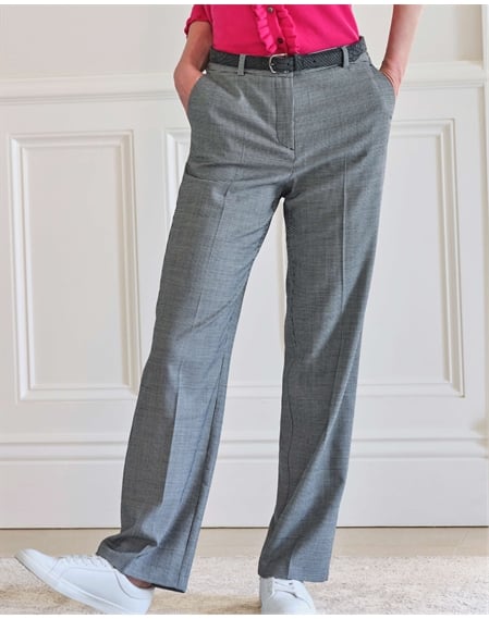 Wool Blend High Waist Trouser